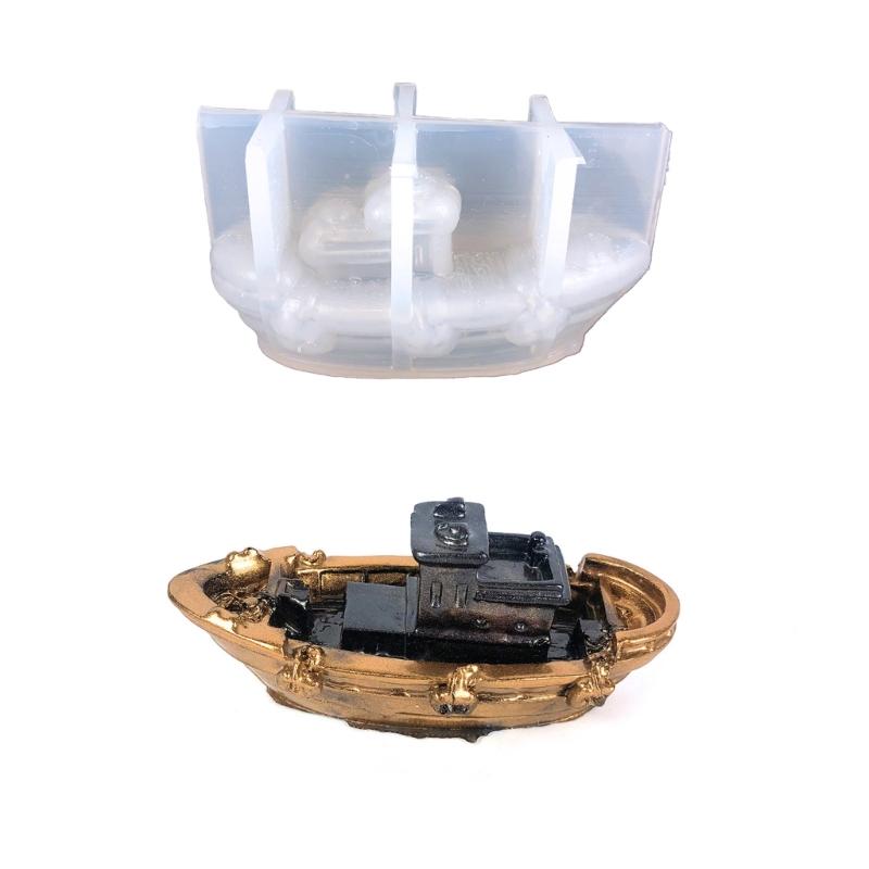 

Handcrafted Silicone Mold Miniature Warship Desktop Decorations Resin Mold Crystal Ship Ornament Resin Epoxy Mold DIY