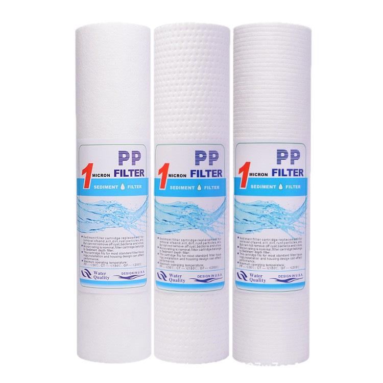 Universal Household Water Purifier PP Cotton Pre-Filter Cartridge Set: 5, 10, 20, 40 Inch Flat Mouth