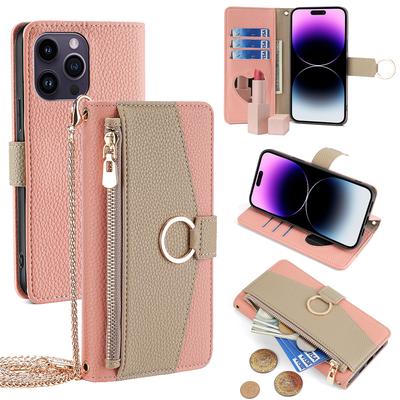 Funda tipo billetera de cuero con tapa cruzada para iPhone, funda con anillo con ranura para tarjetas, para iPhone 15, 14, 13, 12, 11 Pro, XS, Max, XR, X, 7, 8, 6, 6S Plus, SE, 2020, 2022