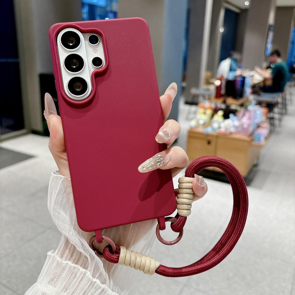 Soft Silicone Lanyard Rope Candy Case For Samsung Galaxy S26 Edge S25 S24 S23 Ultra Plus FE A17 A07 A56 A36 A26 A55 Cover