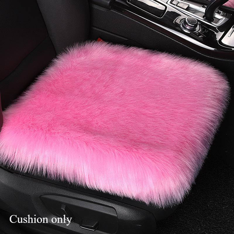 Warm Plush Car Seat Covers Universal Long Wool Fur Car Front Seat Protect Cushion Mat Warm Thick Plush Cushion Seat Cover
