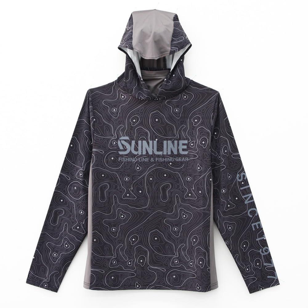 SUNLINE BUG OFF Quick Dry Fishing Hoodie Black LL Size SUW-04604CW Lightweight UV Protection Performance Shirt with Integrated Neck Gaiter