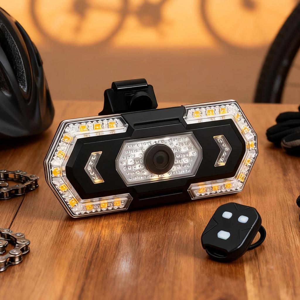 Bike Tail Light 5 Modes Waterproof Turn Signals with Remote Bike Rear Light LED Taillights for Road Mountain Electric Scooter