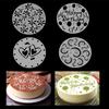 iSuperb 4 Pieces Cake Top Stencils Cookie/Cake Decorating Painting Templates Baking Tool for Cupcake Wedding Cake Fondant Impression, Wedding
