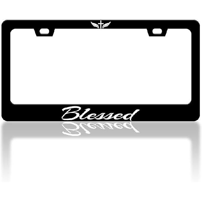 Cherry Blossoms License Plate Frame Beautiful Pink Flowers License Plate Frames Funny Auto Accessory Bracket Stainless Steel License Plate for Women