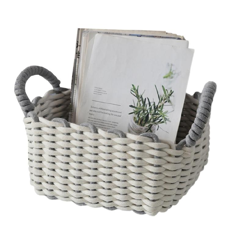 Trendy Handmade Small Cotton Rope Storage Baskets with Handy Organizers Home Accessory for Any Room Organization