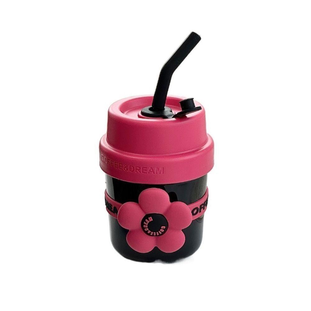 Mini 400ML Water Bottle Stainless Steel Office Straw Water Cup Dopamine Cute Coffee Cup  Girls
