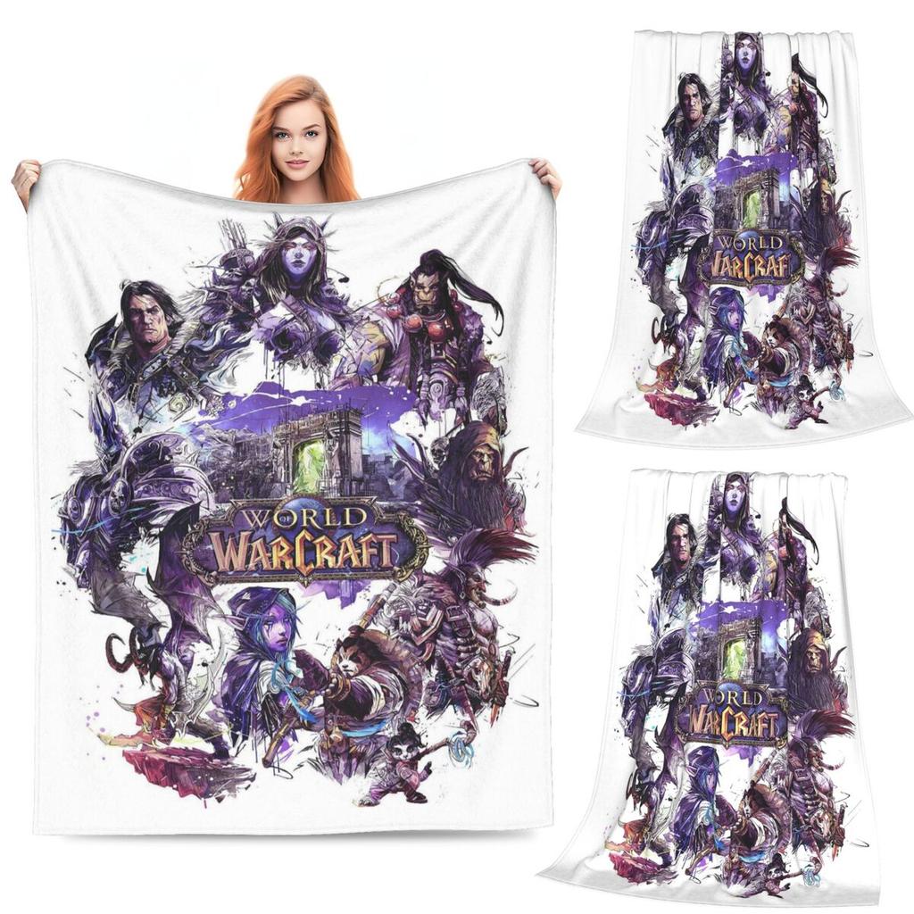 Game World Of Warcraft  Blankets Fleece Sofa Throw Blanket Multi-function for Couch Bedding Outdoor Throws Bedspread Quilt