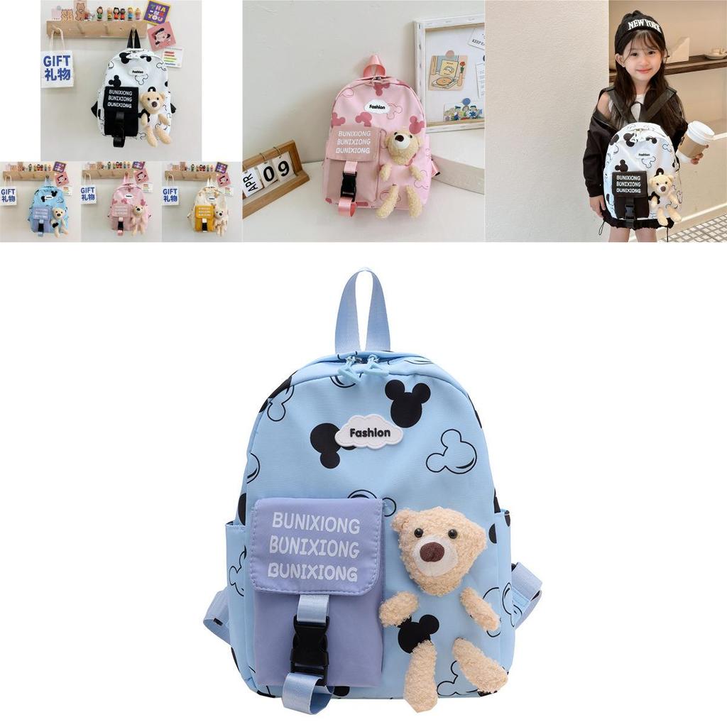 Adorable Cartoon Bear Backpack For Kids Stylish And Lightweight Oxford Cloth School Bag