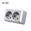 WESA Silvery Wall Surface Button Light Switch EU Spray Paint Plastic Outdoor 1 Gang 1 Way Wall Exterior Rocker On / Off Switch