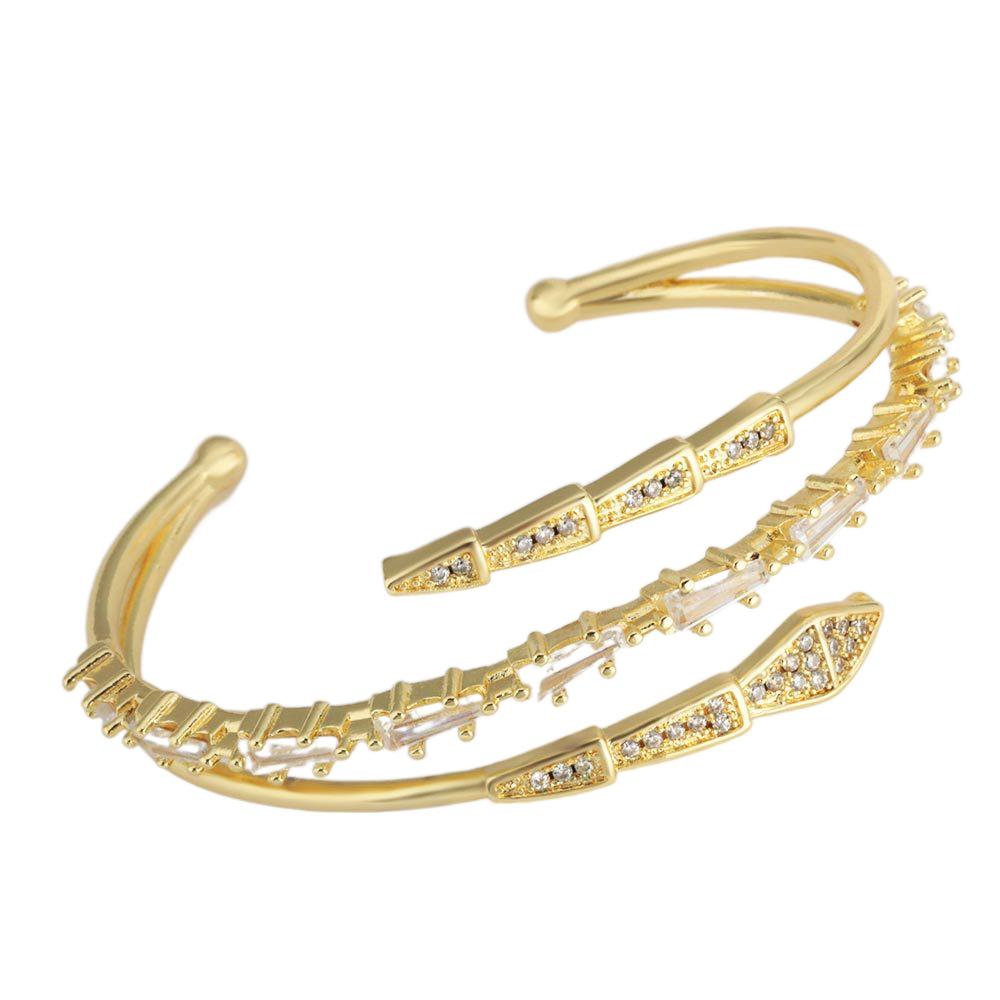 Fashion Micropaved Zirconia Open Snake Bracelet High-end Jewelry