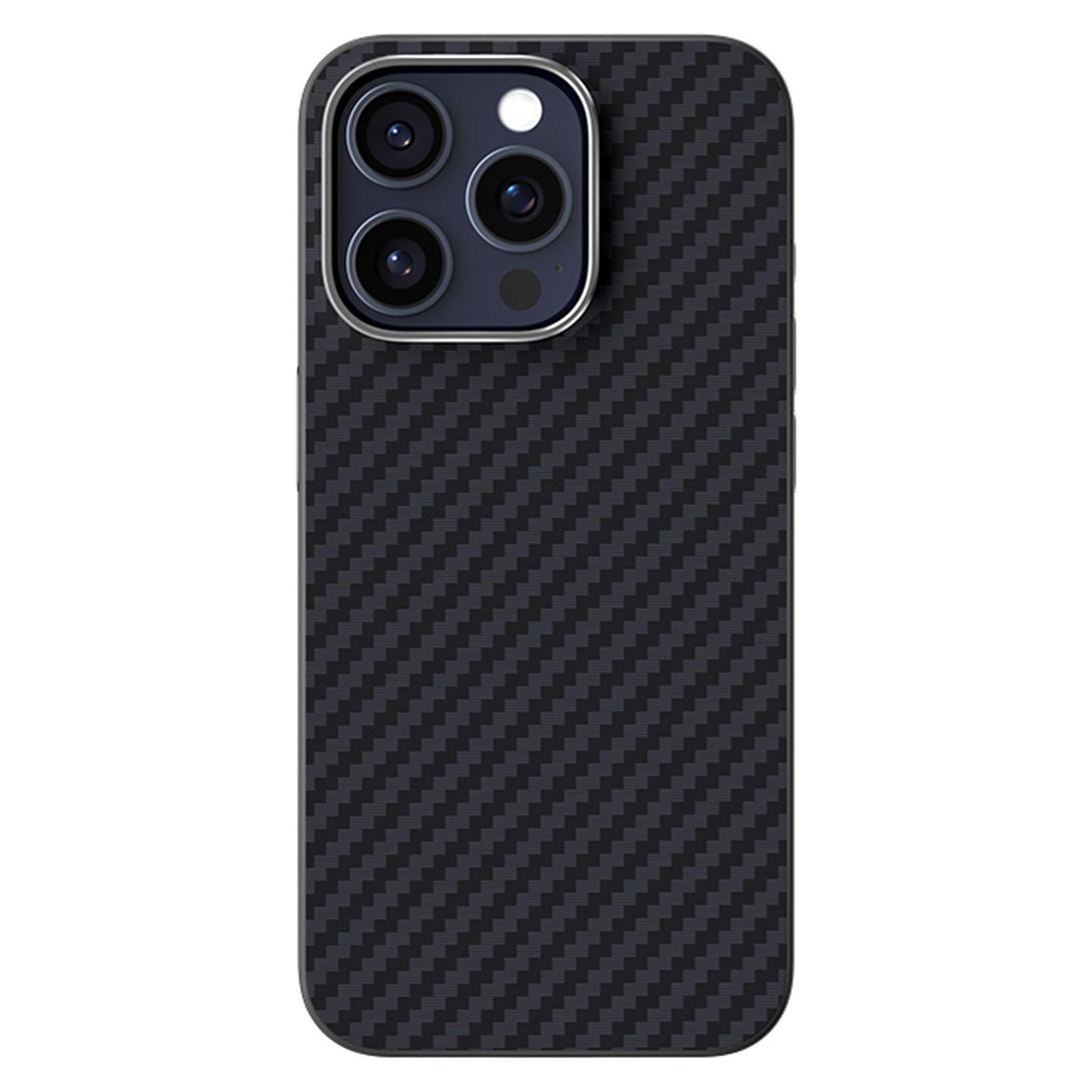 ABEEL For iPhone 15 Pro Case Compatible with MagSafe Carbon Fiber Texture Back Cover A