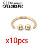 G23 Titanium 10PCS Labret Lip Stud Piercing Eyebrow Body Jewelry Nose Ring C rod For Women Septum Piercing