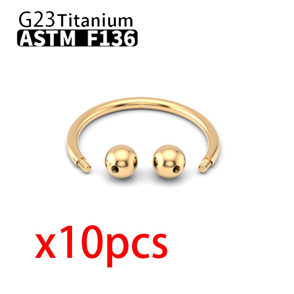G23 Titanium 10PCS Labret Lip Stud Piercing Eyebrow Body Jewelry Nose Ring C rod For Women Septum Piercing