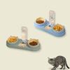 3 In 1 Dual-bowl Feeder with Gravity Water Bottle for Multi-pet Household Integrated Design Easy To Clean Cat Bowl for Puppy Cat