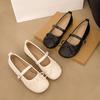Huge comfortable~ Mary Jane shoes breathable bow single shoes women's shallow mouth flat beanie shoes