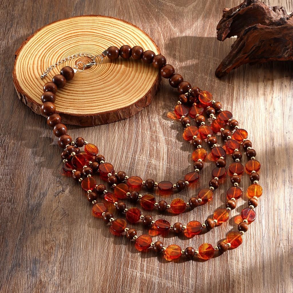 Bohemian Vintage Beaded Necklace With Multilayer Geometric Design For Womens Fashion