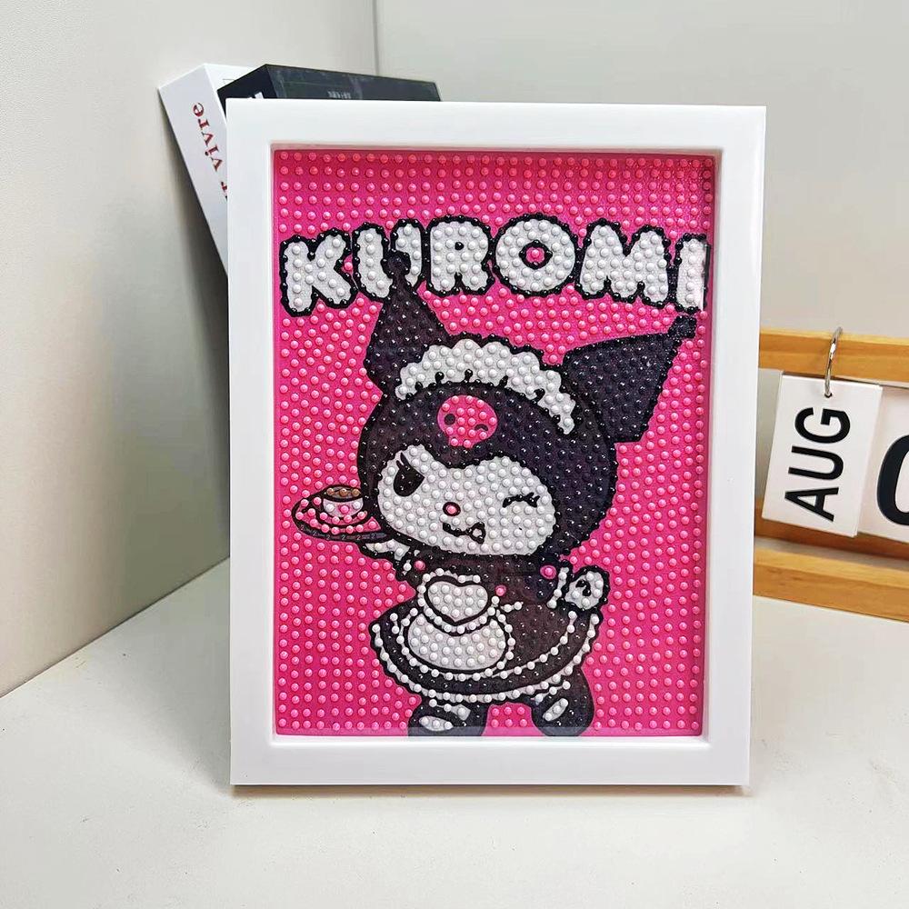 Cartoon Diamond Painting Children's Handmade Diy Diamond Stickers Bedroom Living Room Decorative Painting Masonry Painting with Photo Frame.