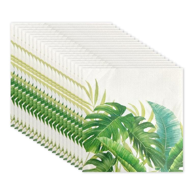 20PCs Eucalyptuses Patterneds Napkins Absorbent Dinnerware for Festives Gatherings