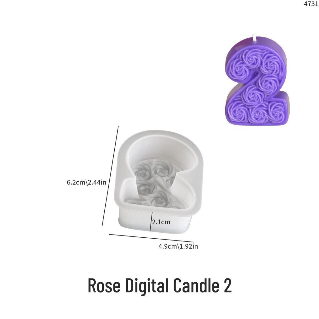 Poppy Rose Candle Ornament Mold: Silicone for DIY Incense, Plaster, Epoxy, Resin.