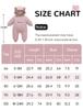 AIEOE Baby Long Sleeve Down Jumpsuit for Boys and Newborn Cute Bear Easy To Baby Shower Size 80 Coverall, Autumn/Winter, Romper, Girls, Hooded,