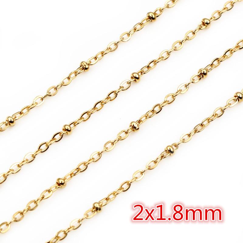 5 Meters/Lot Never Fade Stainless Steel Gold Plated Necklace Chains For DIY Jewelry Findings Making Materials Handmade Supplies