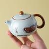 Tianqing Ru Kiln Gongfu Tea Set, Household Ceramic TeaPot and TeaCup, One Pot and Two Cups