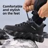 Fleece-lined Safety Sneakers for Men Woman Winter Steel Toe Boots Thickened Warm Woman Anti-smashing Work Shoes Protective 36-46
