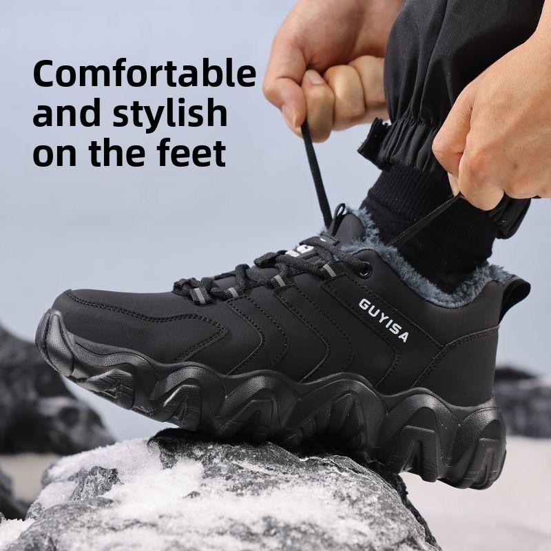 Fleece-lined Safety Sneakers for Men Woman Winter Steel Toe Boots Thickened Warm Woman Anti-smashing Work Shoes Protective 36-46