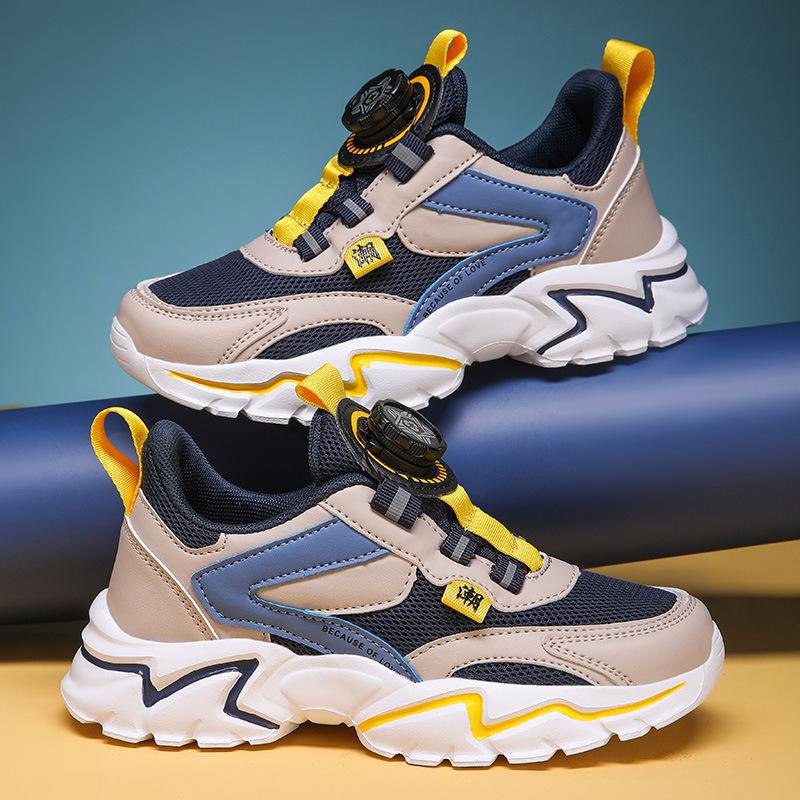 Low-top spring and autumn mesh sports children's flat-bottomed explosive sports running shoes 2025