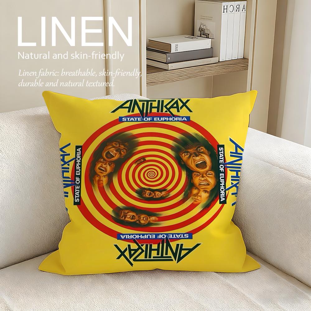 Music Anthrax Cushion Cover Pillowcase Set Pcs x x Breathable Washable Sofa Cushion Cover