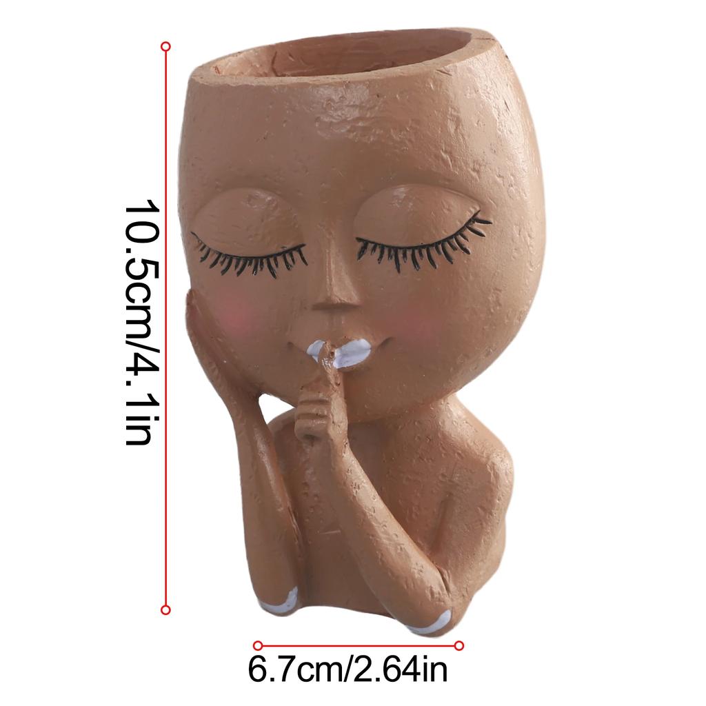 Ansiktsplanterare för flickor Europeisk stil Hartsblomkruka för inomhus utomhus Trädgård Suckulenter Blommor Kryddväxter Balkong Gård