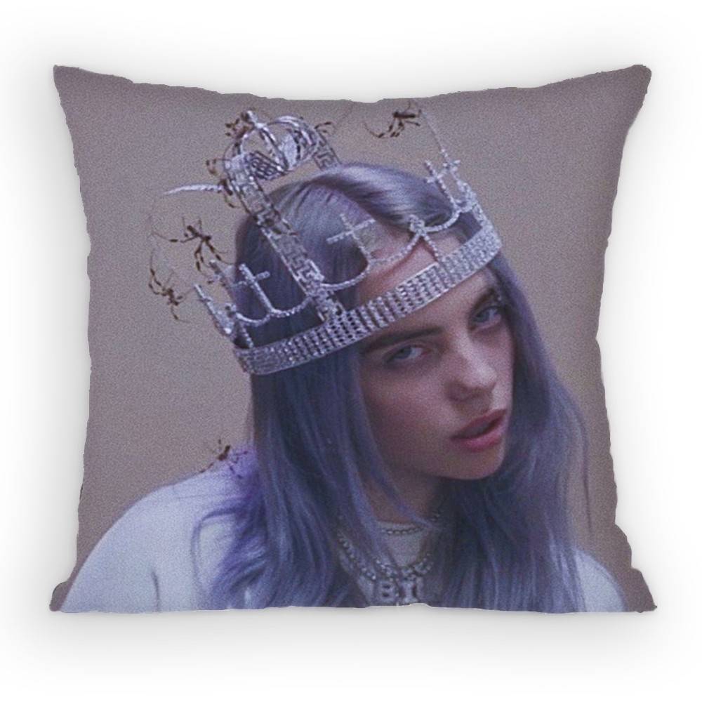 Billie Eilish Blue Pillow Case Sofa Living Room Bedroom Headboard Backrest Cushion Square Cushion Nap Time