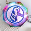 FC Schalke 04 Muster, Automatik-Regenschirm, tragbares und faltbares Design, 8 Schirmstäbe, ein Weihnachts- oder Geburtstagsgeschenk.