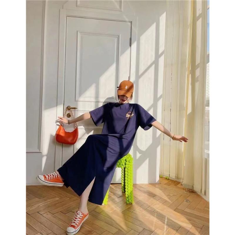 Women's Fashion Summer Spring 1/2 Sleeves O-Neck Loose Waistline Casual Dresses