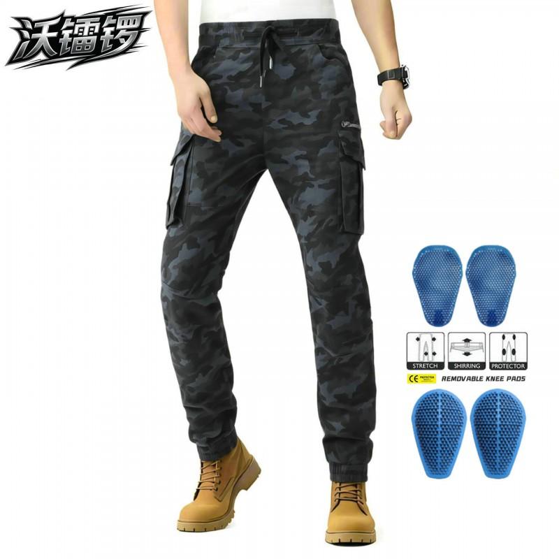 VOLERO Motorcycle Riding Pants Unisex Tactical Multi-pocket Cargo Biker Trousers Cycling