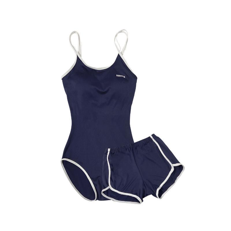 2024 Japanese College Style Two-Piece Women’s Swimsuit: Trendy, Belly-Covering, Sweet, Conservative One-Piece Hot Spring Wear