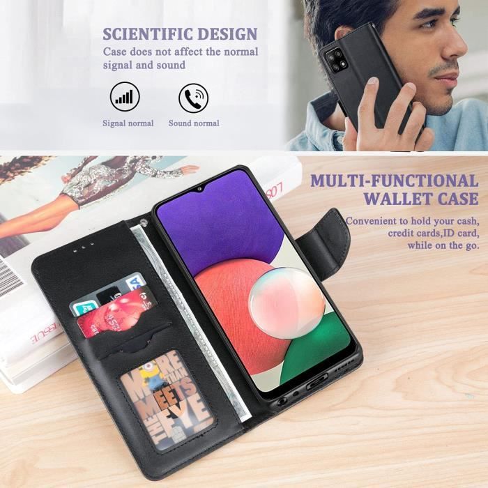 Coque - Luxe - Samsung Galaxy A22 5G - Protection complète - Souple - Cuir synthétique PU