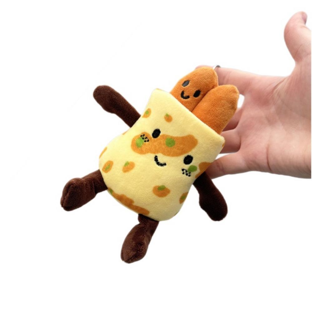 Cute and Adorable Pancake Fruit Deep-fried Dough Sticks Pendant Plush Toy Cartoon Doll Bag Hanging Decoration Doll Keychain Baby