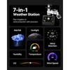VEVOR 7-in-1 Wi-Fi Weather Station, 177.8 Mm TFT Display, Wireless Solar Powered Outdoor Sensor, Rain Gauge, Indoor Outdoor for Weather Forecast