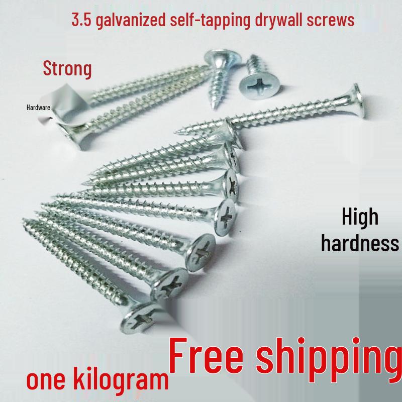 3.5 Inch Galvanized High-Strength Self-Tapping Drywall Screws with Phillips Countersunk Head for Woodworking and Gypsum Board