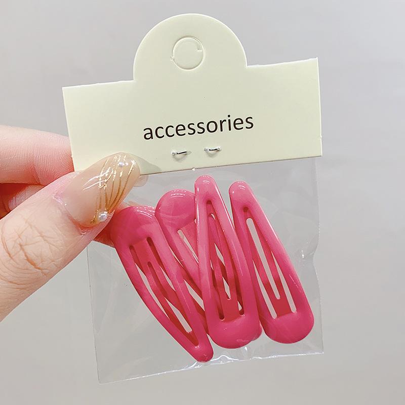 5pcs/set Bagged Cute Solid Waterdrop Shape Hair Clips For Girls BB Side Hairpins Basic Barrettes Kids Fashion Hair Accessories