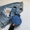 Simple mobile phone bag, women's tide lightweight messenger mini small bag, versatile denim casual change bag