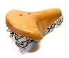 Retro Showa Era Practical Bicycle Saddle, Vintage Reproduction, Dust Cover Included (Natural)