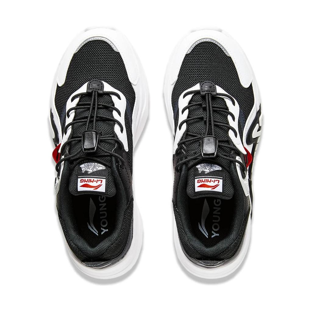 Li Ning Kinder LN 90 Fly V3 Synthetikleder Stoff Bequem Trendig Minimalistisch Rutschfest Abriebfest Low-Top Freizeitschuhe YKCU066-1