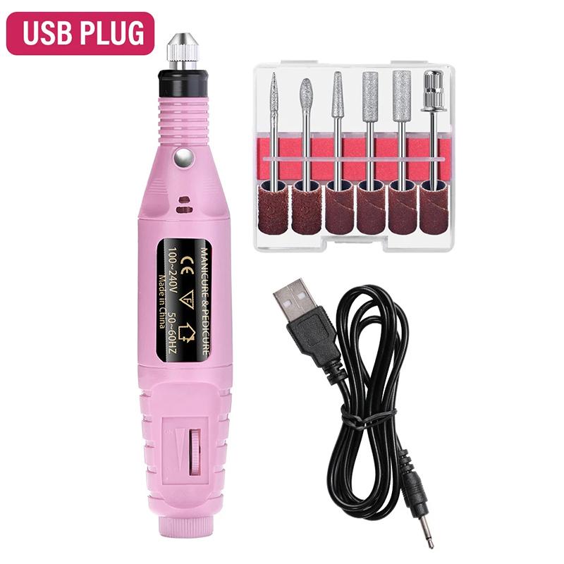 

Electric Nail Drill Machine Set,Professional Manicure & Pedicure Kit With 6 Drill Bits, Usb Rechargeable & Adjustable Speed