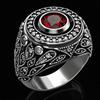 Accessories1pc Fashion Ring, Red Synthetic Zircon Inlay, Simple Style, Multifunctional Ring Jewelry