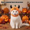 Holiday Theme Accessories for Dogs And Cats Pet Halloween Pumpkin Hat, Funny Devil Horn Cat Plush Cozy Cosplay Apparel Photo Shoots Hat Small