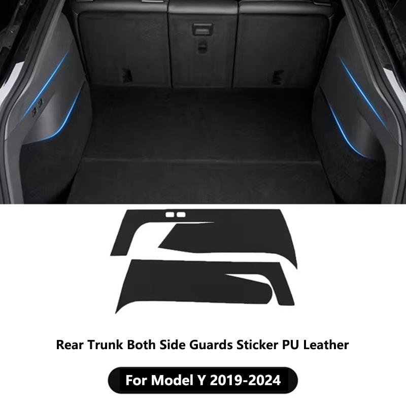 For Tesla Model Y 2019-2024 Rear Trunk Both Side Guards Sticker Trunk Anti-Kick Pads Protection Cover Car Interior Accessories