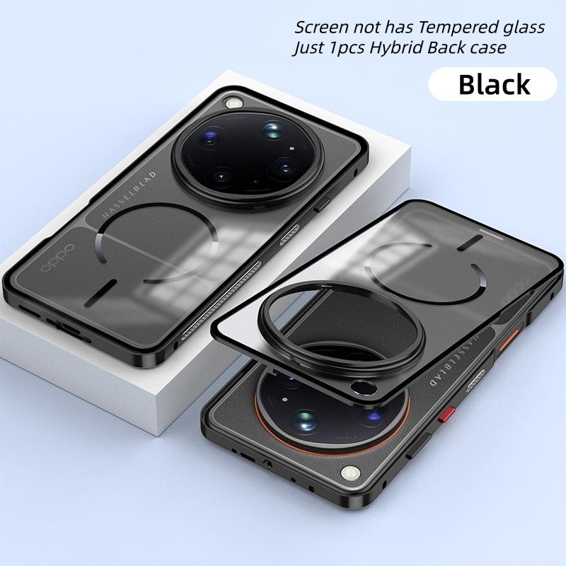 Elastic Snap Magnetic Metal Bumper Frame Case for Oppo Find X9 Ultra / X9 X9s Pro Clear Frosted PC Lens Protection Back Cover